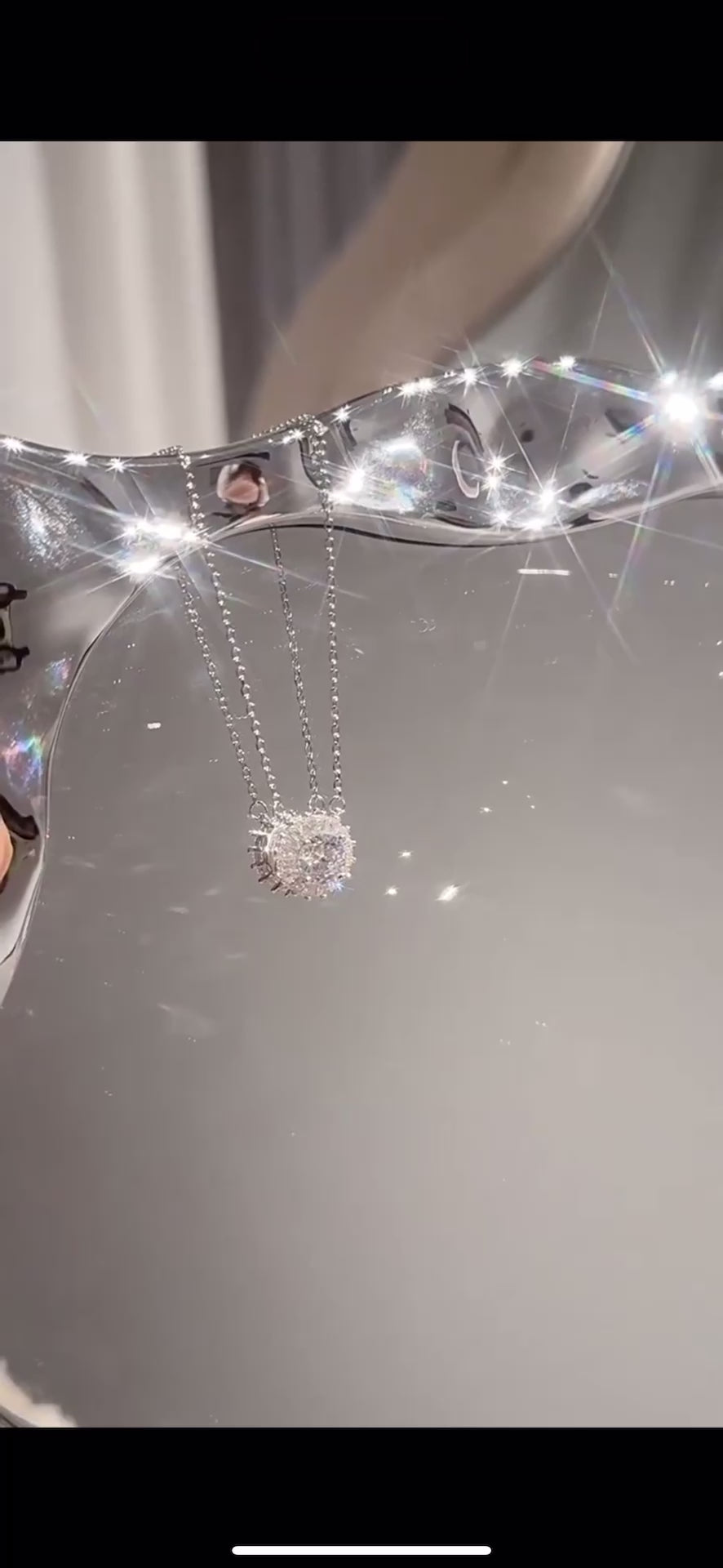 Aurora Halo Moissanite Necklace video