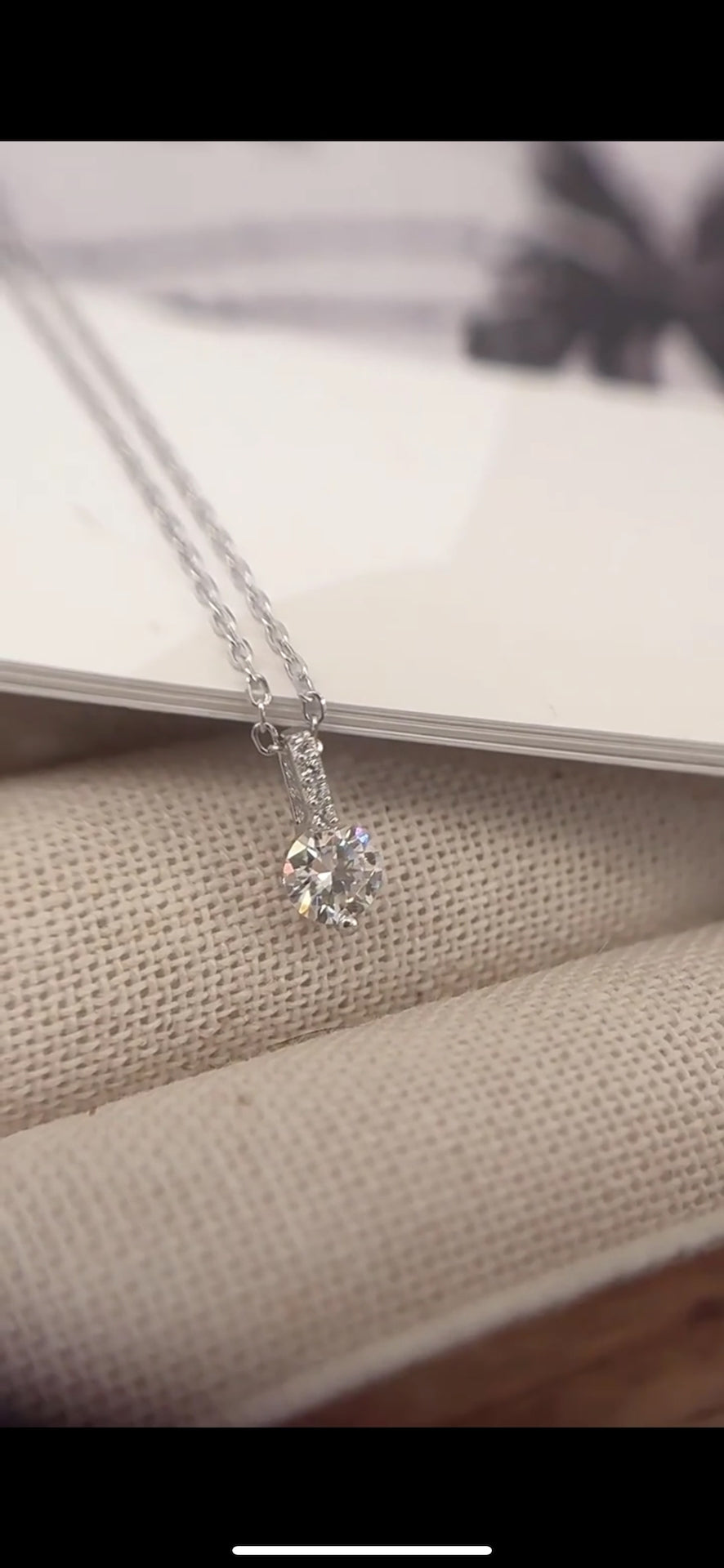 Luna Solitaire Moissanite Necklace video